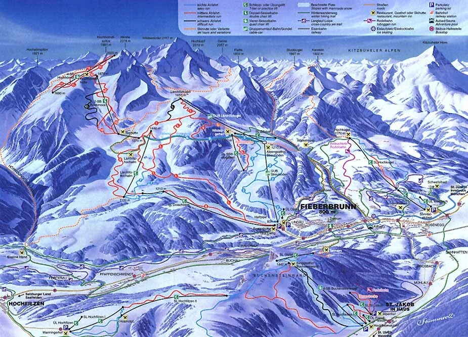 Fieberbrunn Piste map